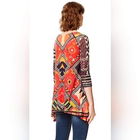 Desigual Mixed Print Asymmetrical Tunic Size M - Picture 7 of 7